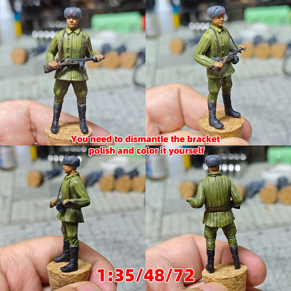 1/35 WWII Soviet Red Army Soldiers & Officers, 6 Figures, Resin Model Figure Kit, Unassembled and Unpainted