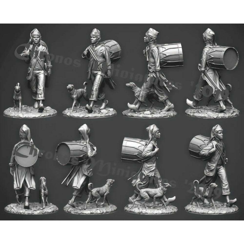 75mm Napoleonic French Drummer Boy, Resin Model Figure Kit, Unassembled and Unpainted