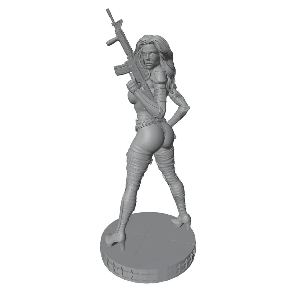 75mm Tactical Female Soldier, Resin Model Figure Kit, Unassembled and Unpainted