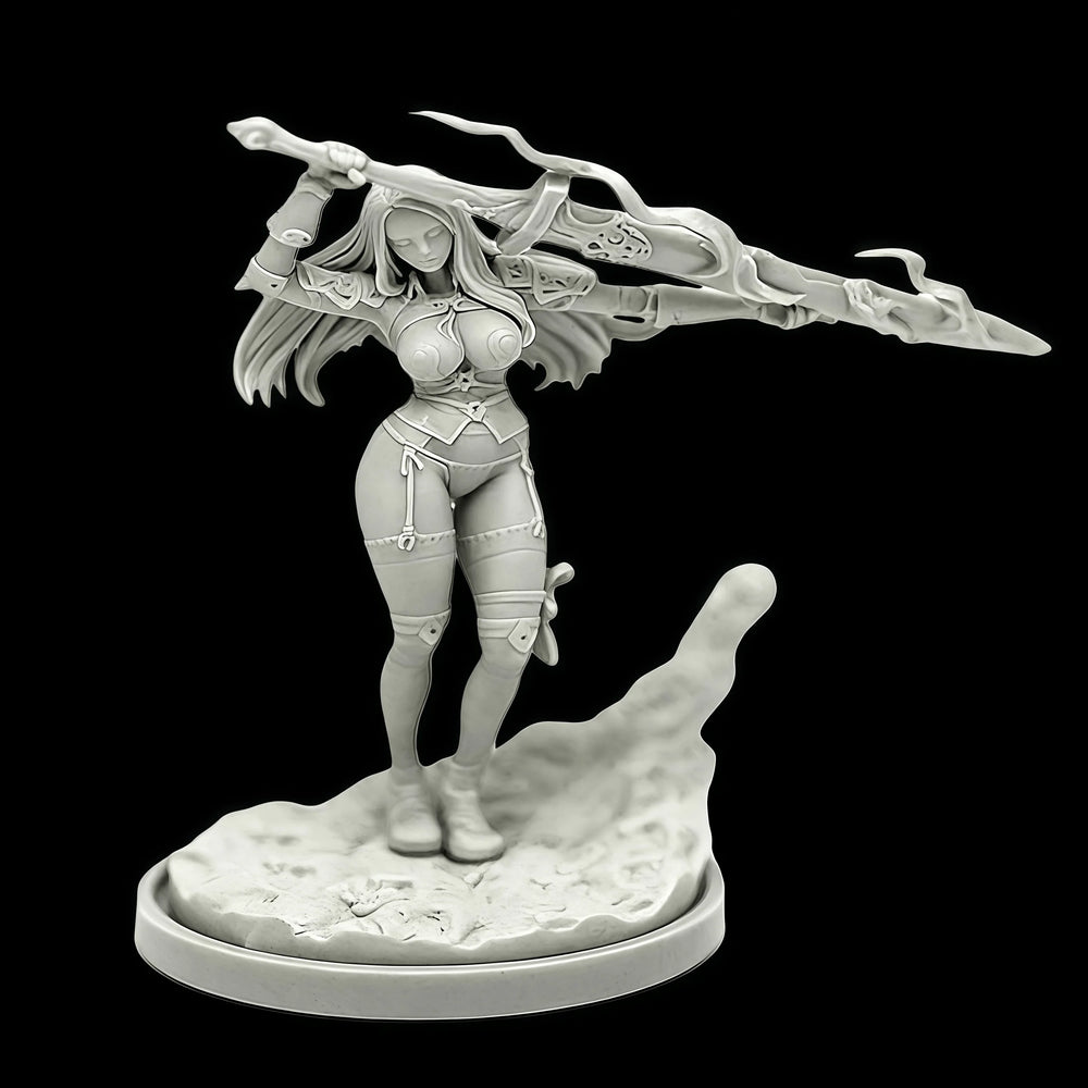 40mm Medieval Female Knight, Resin Model Figure Kit, Unassembled and Unpainted