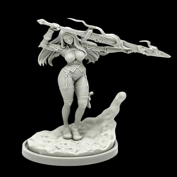 40mm Medieval Female Knight, Resin Model Figure Kit, Unassembled and Unpainted