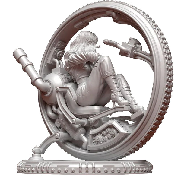 80mm Motorcycle Girl, Resin Model Figure Kit, Fantasy Theme, Unassembled and Unpainted