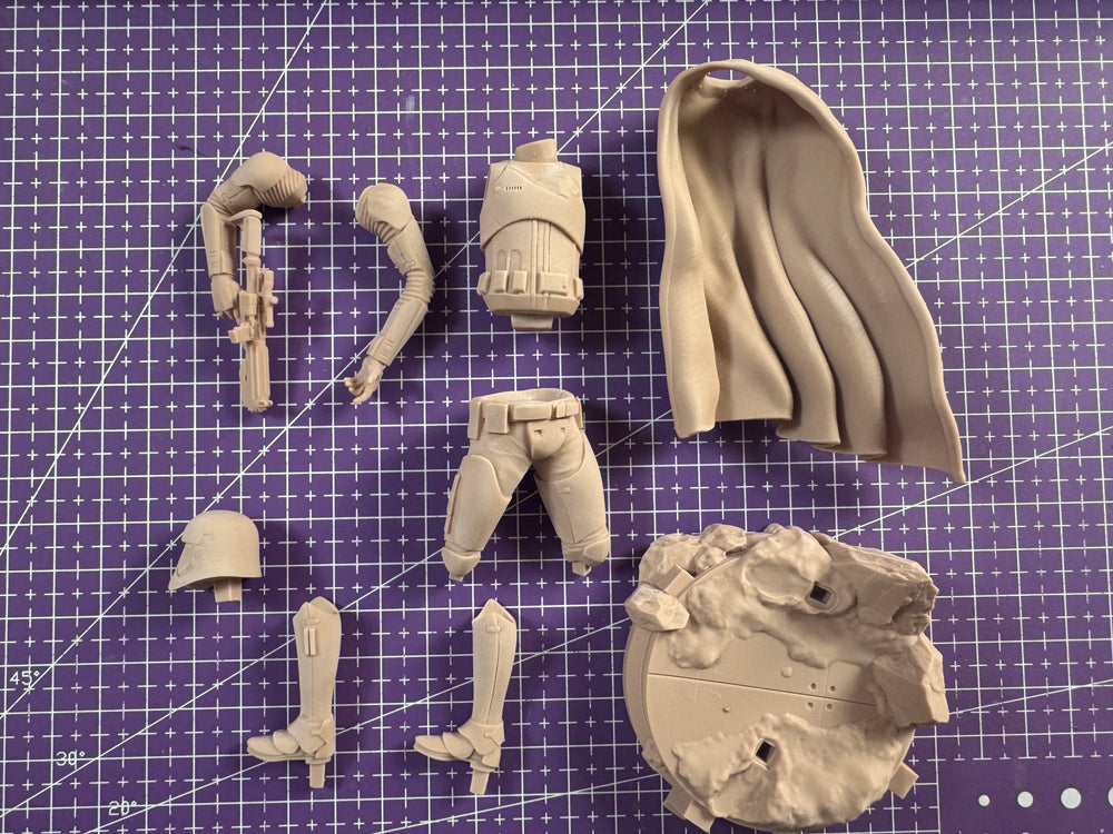 120mm Modern Sci-Fi Combat Trooper with Cape, Resin Model Figure Kit, Unassembled and Unpainted