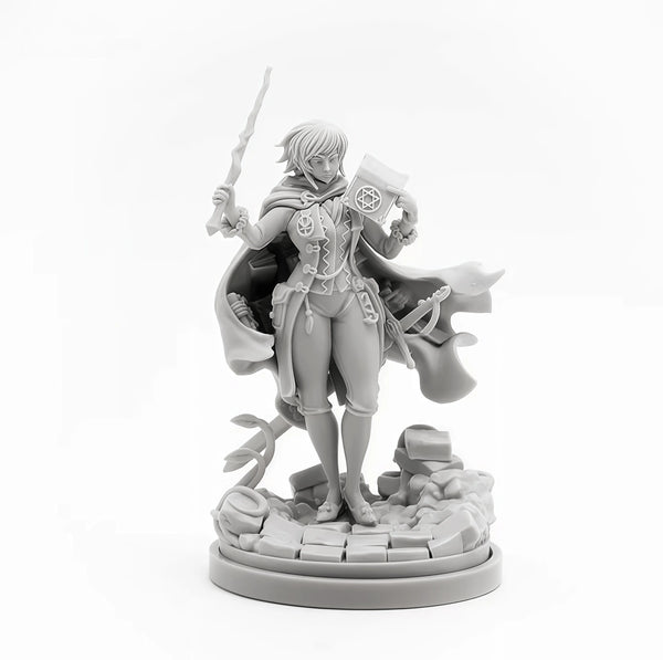 38mm 38mm Fantasy Female Mage with Wings, Resin Model Figure Kit, Fantasy Theme, Unassembled and Unpainted