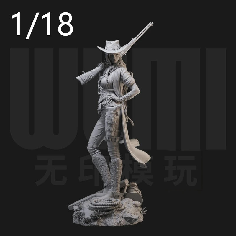 1/24 Western Cowgirl Shooter, Resin Model Figure Kit, Historical Theme, Unassembled and Unpainted