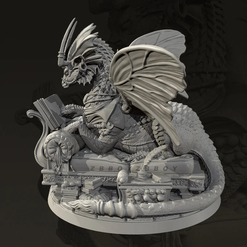 90mm Dragon of Reading, 3 Figures, Resin Model Figure Kit, Fantasy Theme, Unassembled and Unpainted