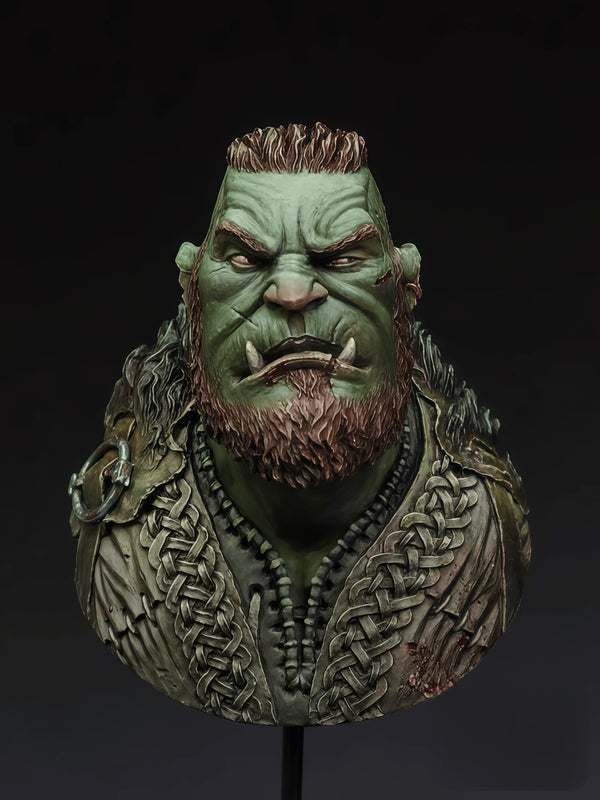 1/12 Bearded Orc Warlord, Resin Model Bust Kit, Fantasy Theme, Unassembled and Unpainted