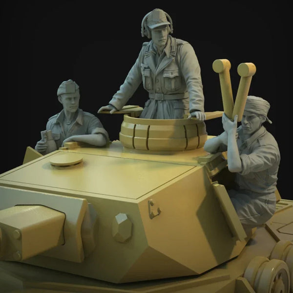 1/35 WWII German DAK Tank Crew, 8 Figures, Resin Model Diorama Kit, Unassembled and Unpainted