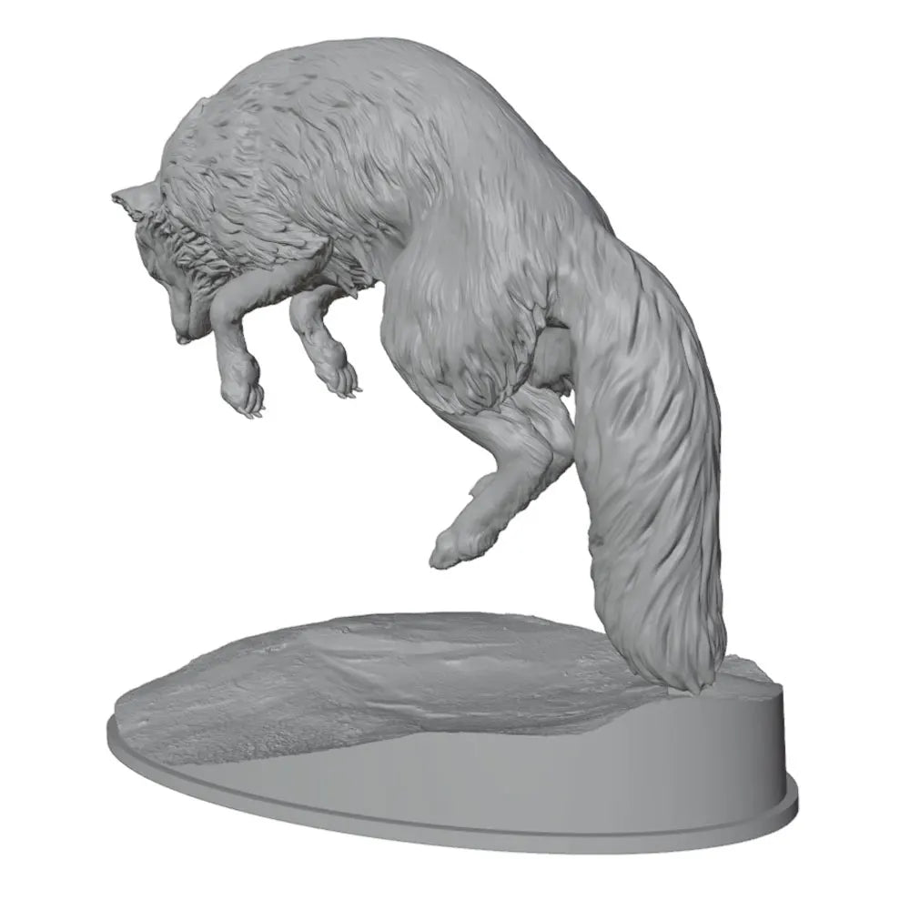 45mm Arctic Fox, Resin Model Creature Kit, Wildlife Theme, Unassembled and Unpainted