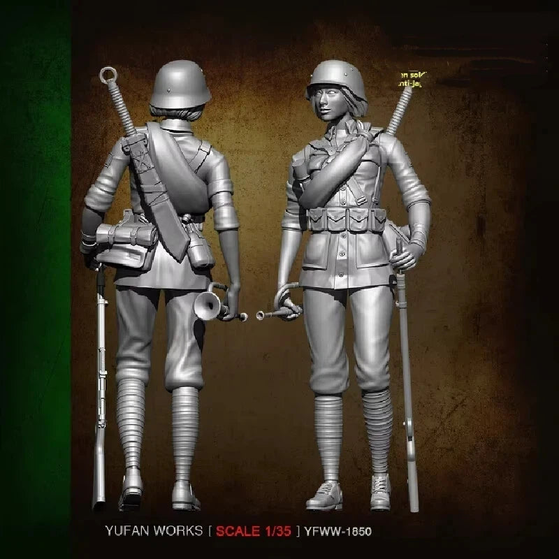 1/35 WWI German Horn Operator, 4 Figures, Resin Model Figure Kit, Unassembled and Unpainted