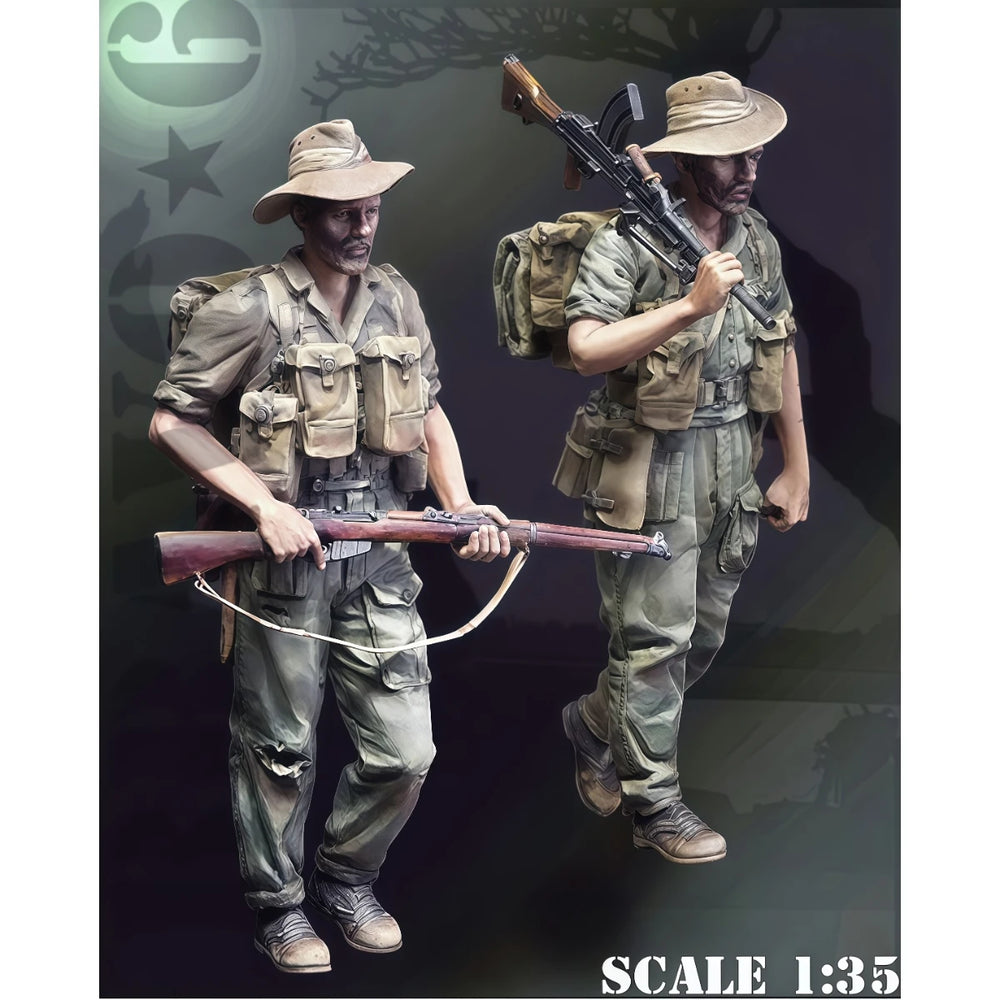1/35 WWII British Chindit, 4 Figures, Resin Model Figure Kit, Unassembled and Unpainted