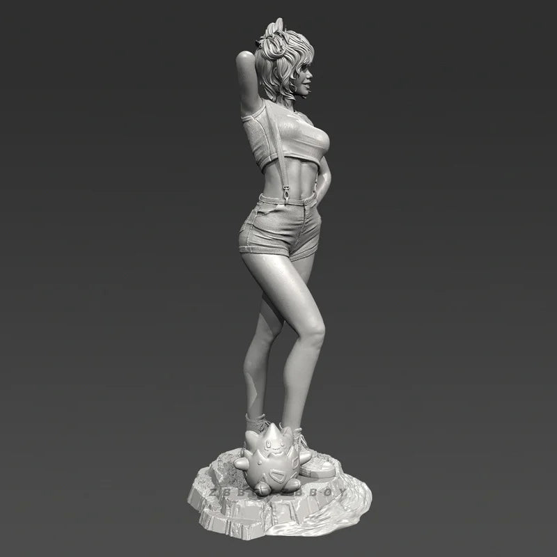 50mm Modern Anime Girl, Resin Model Figure Kit, Anime Theme, Unassembled and Unpainted