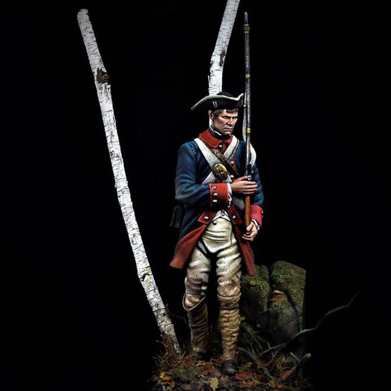 1/18 Napoleonic French Infantry Soldier with Spectacles, Resin Model Figure Kit, Unassembled and Unpainted