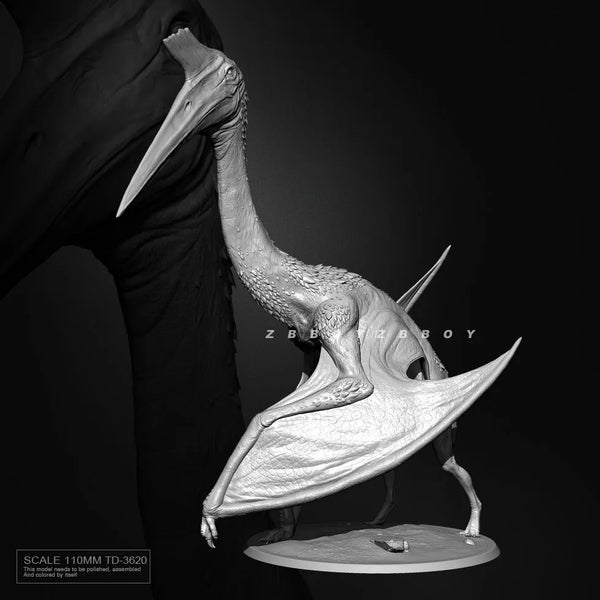 110mm Pterosaur Standing with Folded Wings, Resin Model Creature Kit, Fantasy Theme, Unassembled and Unpainted