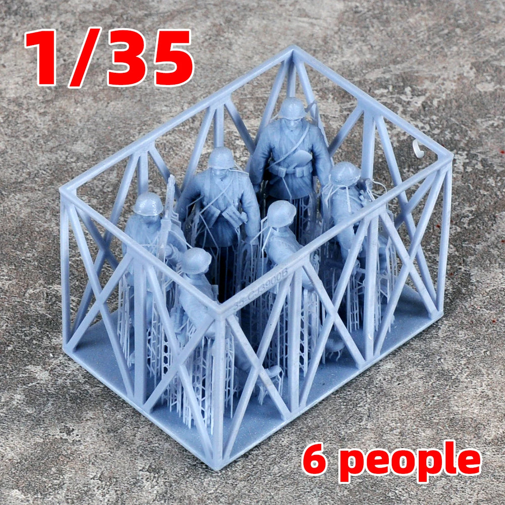 1/35 WWII German Infantry on the March, 6 Figures, Resin Model Figure Kit, Unassembled and Unpainted