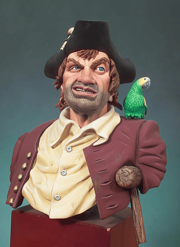 18th Century Pirate Captain with Parrot 1/10 Resin Bust Figure