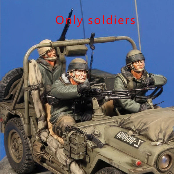 1/35 Cold War IDF Shmira Crew & Jeep, 3 Figures, Resin Model Vehicle Kit, Unassembled and Unpainted