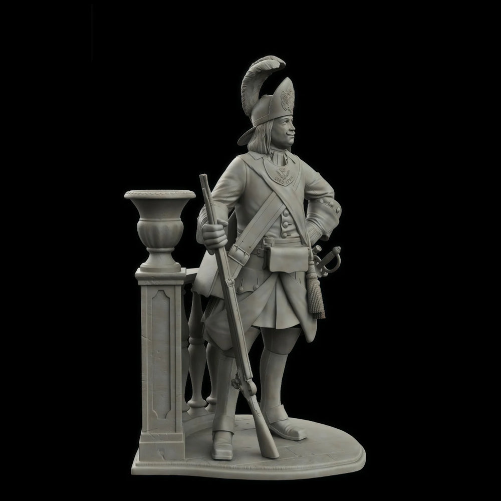 75mm Napoleonic Russian Guards Grenadier Officer, Resin Model Figure Kit, Unassembled and Unpainted