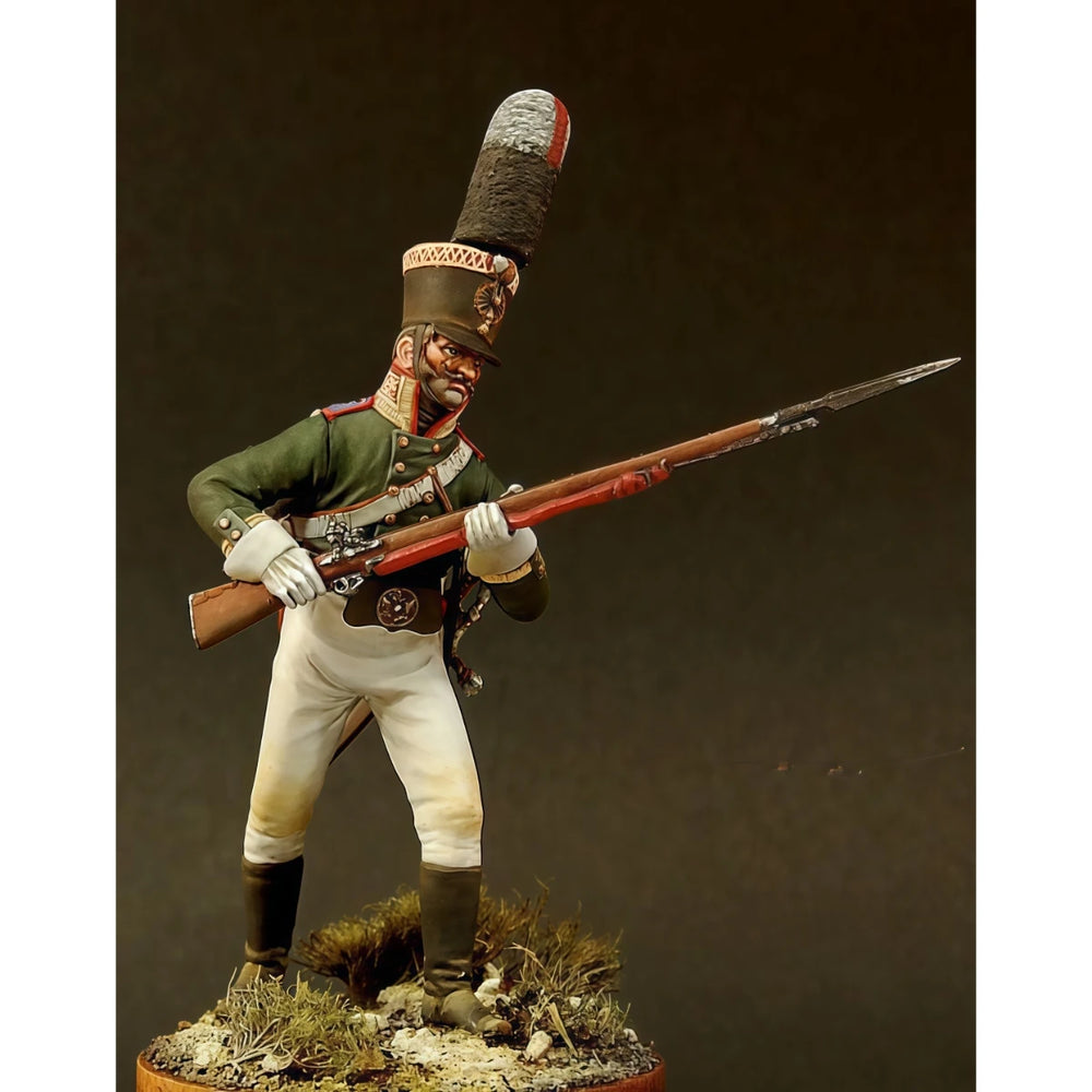 54mm Napoleonic Russian Guards Rifle Regiment NCO, Resin Model Figure Kit, Unassembled and Unpainted