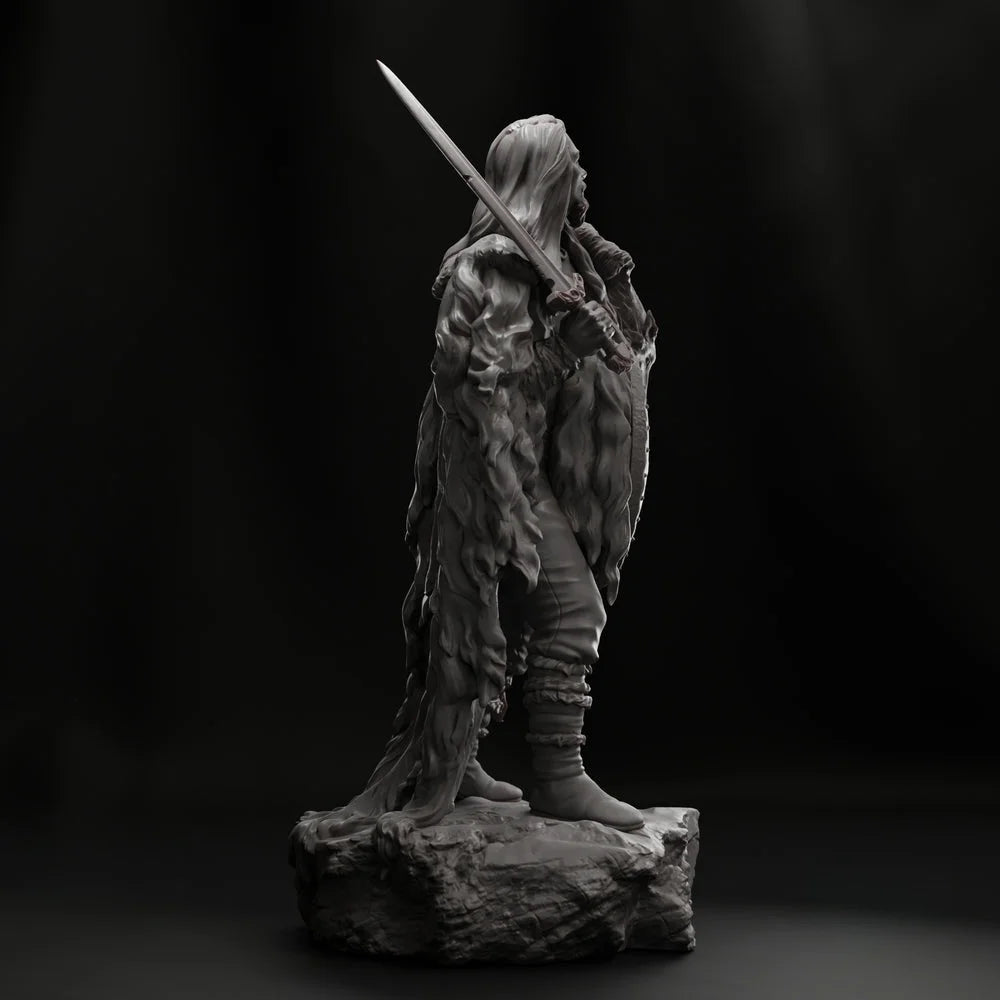 1/24 Horned Orc Warrior with Battle Axe, Resin Model Figure Kit, Fantasy Theme, Unassembled and Unpainted