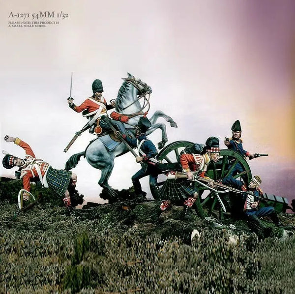 1/32 Napoleonic Cavalry, 4 Figures, Resin Model Figure Kit, Unassembled and Unpainted