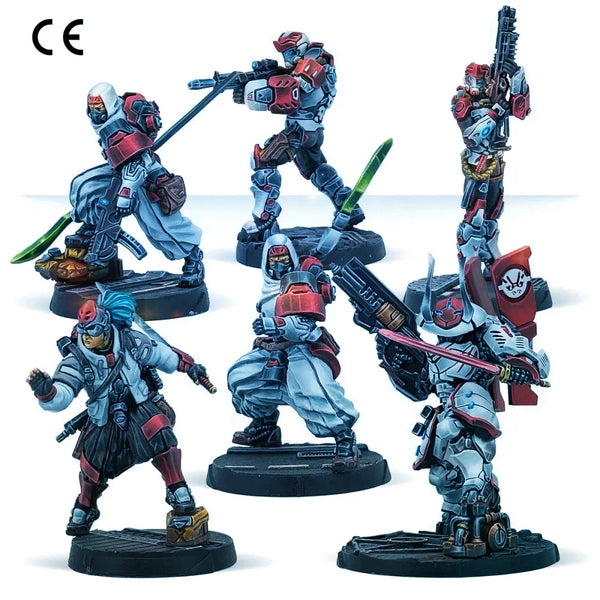 JSA Pack Alpha Grimdark Sci-Fi Infantry Squad, 6 Figures, Resin Model Figure Kit, Sci-Fi Theme, Unassembled and Unpainted