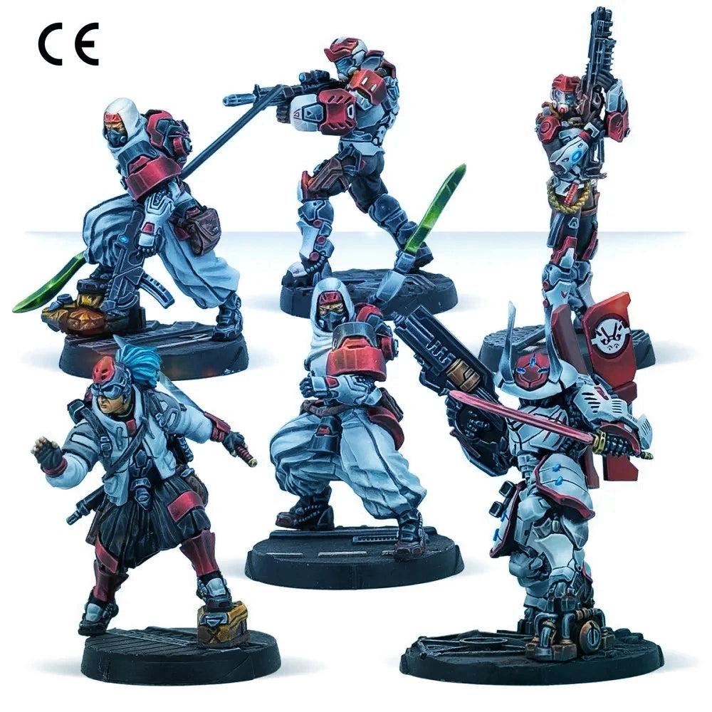 JSA Pack Alpha Grimdark Sci-Fi Infantry Squad, 6 Figures, Resin Model Figure Kit, Sci-Fi Theme, Unassembled and Unpainted