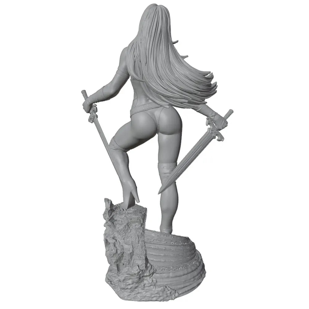 1/24 Elf Warrior Leaping with Dual Daggers, Resin Model Figure Kit, Fantasy Theme, Unassembled and Unpainted