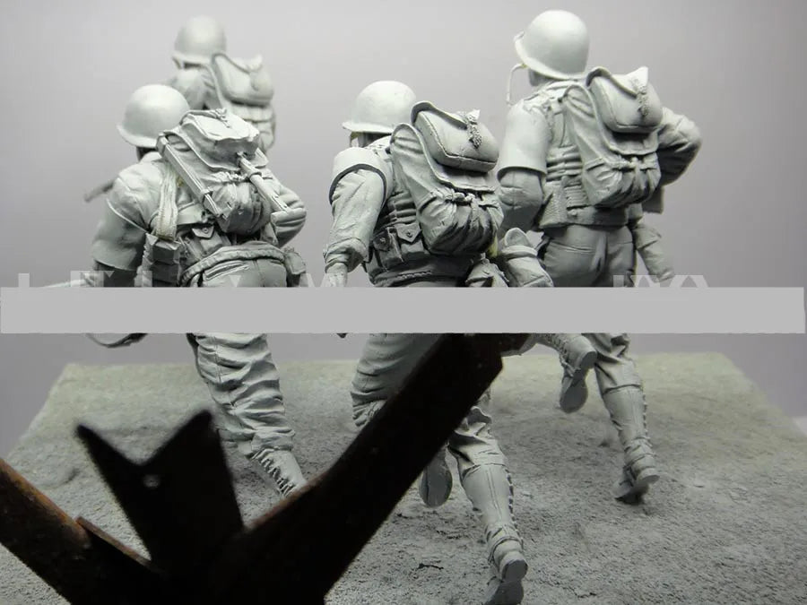 1/16 WWII Allied Soldiers, 6 Figures, Resin Model Figure Kit, Unassembled and Unpainted