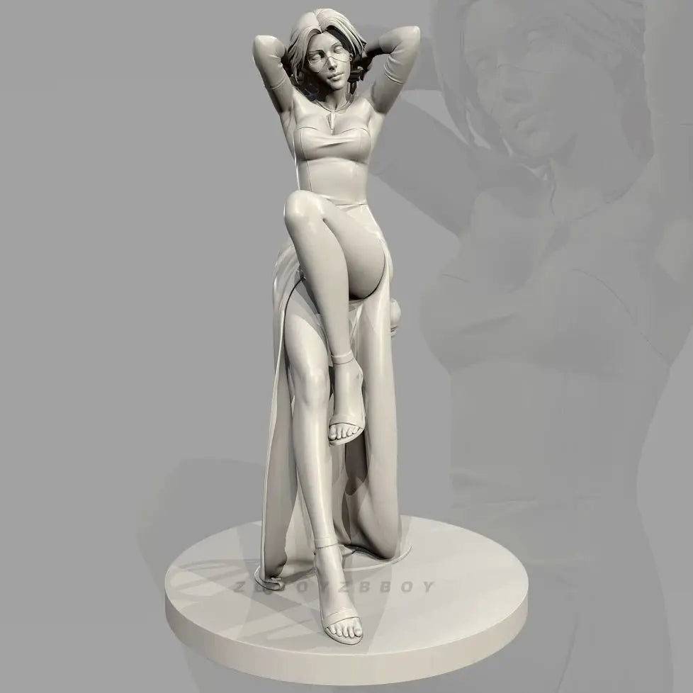 90mm Fashion Female Statue, Resin Model Figure Kit, Unassembled and Unpainted