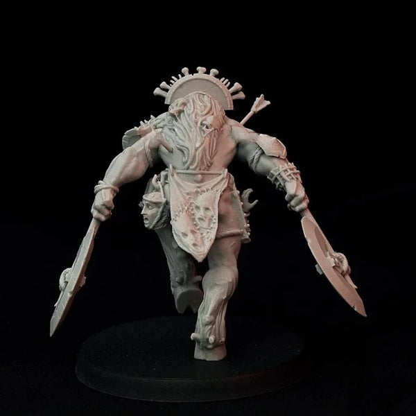 64mm Orc Warriors, 4 Figures, Resin Model Figure Kit, Fantasy Theme, Unassembled and Unpainted
