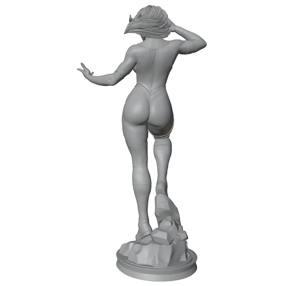 1/24 Pin-Up with Wavy Hair and Playful Gestures, Resin Model Figure Kit, Unassembled and Unpainted