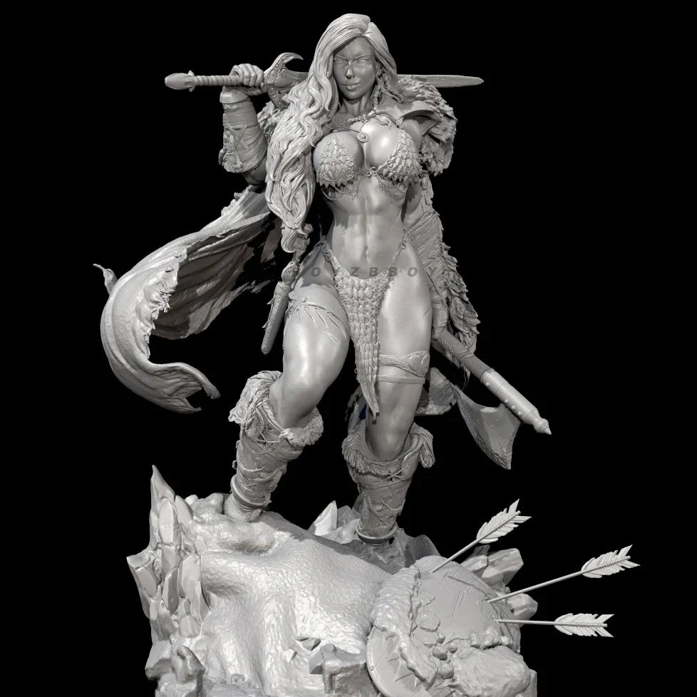 75mm Barbarian, Resin Model Figure Kit, Fantasy Theme, Unassembled and Unpainted