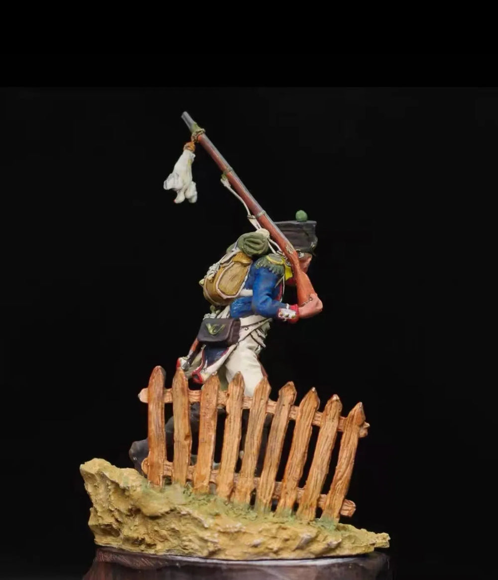 1/32 Napoleonic French Standard Bearer, Resin Model Figure Kit, Unassembled and Unpainted