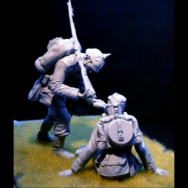 1/16 WWII German Soldiers Combat Action, 2 Figures, Resin Model Figure Kit, Unassembled and Unpainted