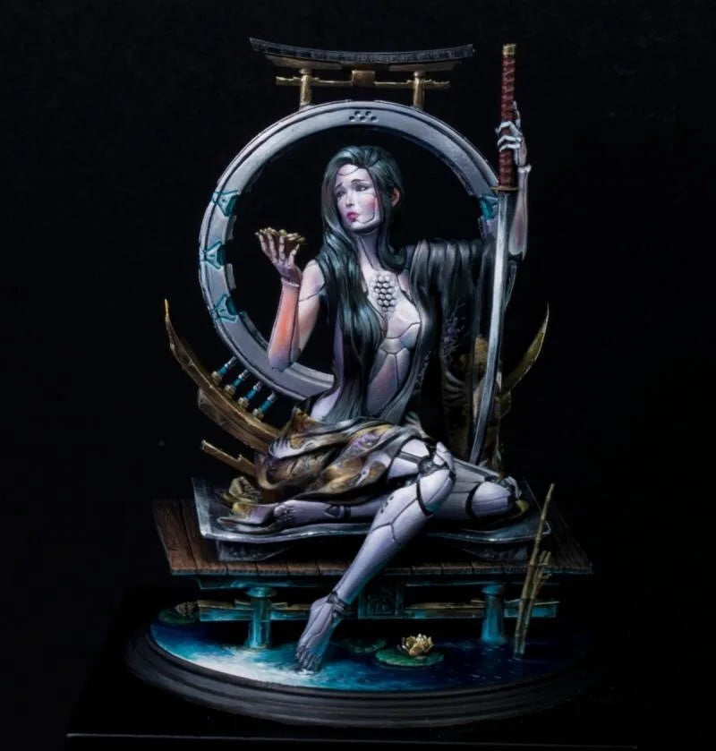 75mm Female Android, Resin Model Bust Kit, Sci-Fi Theme, Unassembled and Unpainted