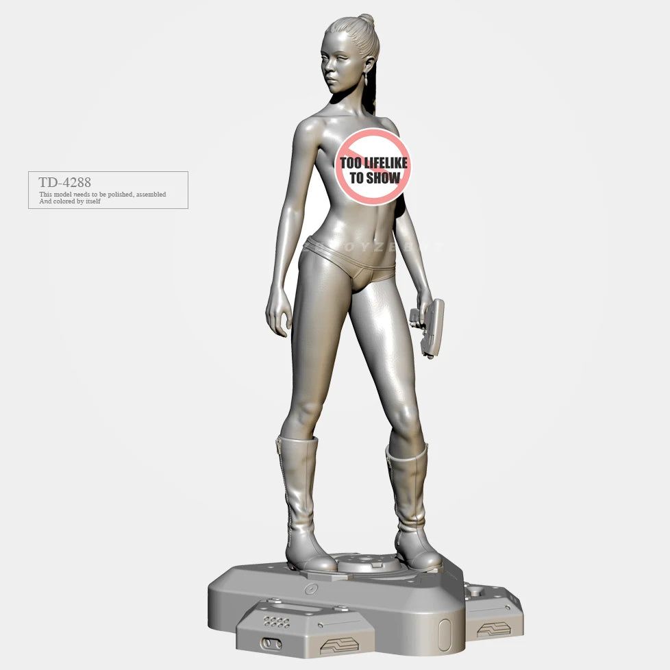 75mm Sci-Fi Female Commando in Tactical Bodysuit, Resin Model Figure Kit, Unassembled and Unpainted