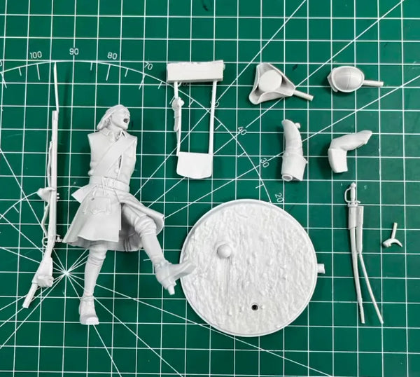 1/24 Napoleonic Russian Musketeer, Resin Model Figure Kit, Unassembled and Unpainted