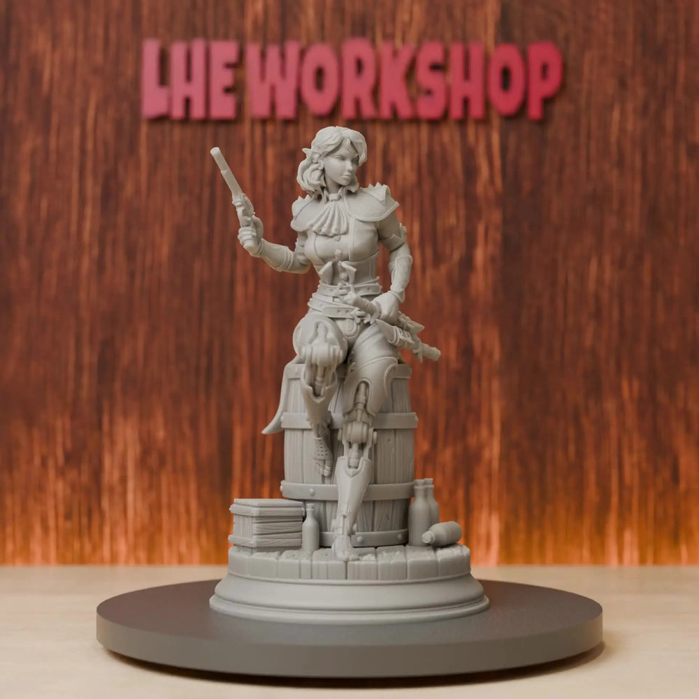 75mm Female Elf Rogue Sharpshooter, Resin Model Figure Kit, Fantasy Theme, Unassembled and Unpainted