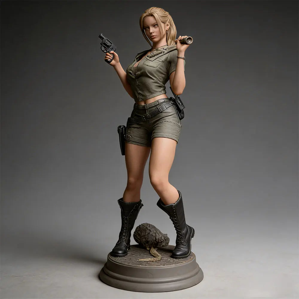 75mm Tactical Female Warrior, Resin Model Figure Kit, Fantasy Theme, Unassembled and Unpainted