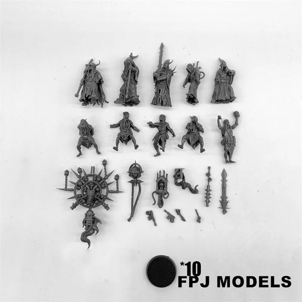 28mm Corrupted Guard Fanatics, 20 Figures, Resin Model Figure Kit, Fantasy Theme, Unassembled and Unpainted