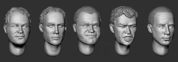 1/35 WWII Soldier Conversion Heads, 28 Figures, Resin Model Figure Kit, Unassembled and Unpainted
