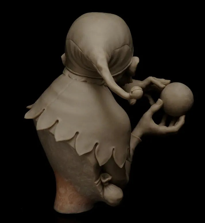 1/12 Bearded Dwarf with Turban Holding Sphere, Resin Model Bust Kit, Fantasy Theme, Unassembled and Unpainted