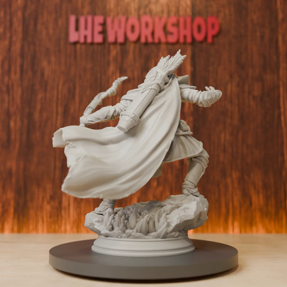 75mm Drow Ranger, Resin Model Figure Kit, Fantasy Theme, Unassembled and Unpainted