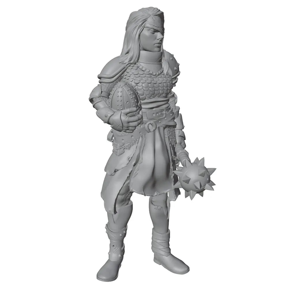1/24 Female Warrior with Hammer, Resin Model Figure Kit, Fantasy Theme, Unassembled and Unpainted