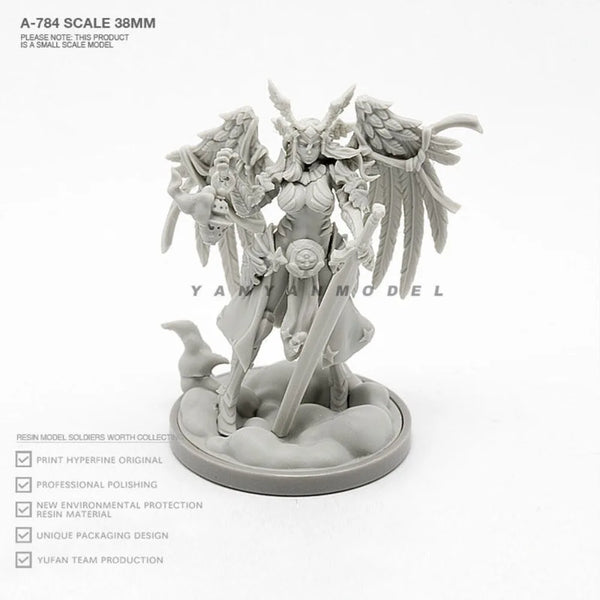 38mm Angel Warrior, Resin Model Figure Kit, Fantasy Theme, Unassembled and Unpainted