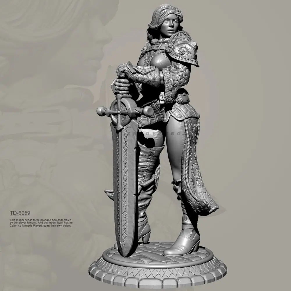 50mm Sword Goddess Warrior, Resin Model Figure Kit, Fantasy Theme, Unassembled and Unpainted