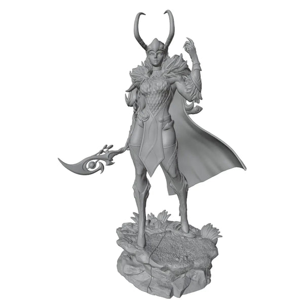 1/24 Horned Sorceress with Flowing Cape, Resin Model Figure Kit, Fantasy Theme, Unassembled and Unpainted