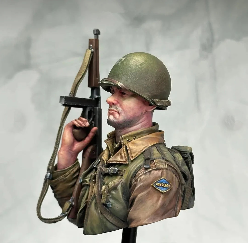 1/16 WWII US Army Commander, Resin Model Bust Kit, Unassembled and Unpainted
