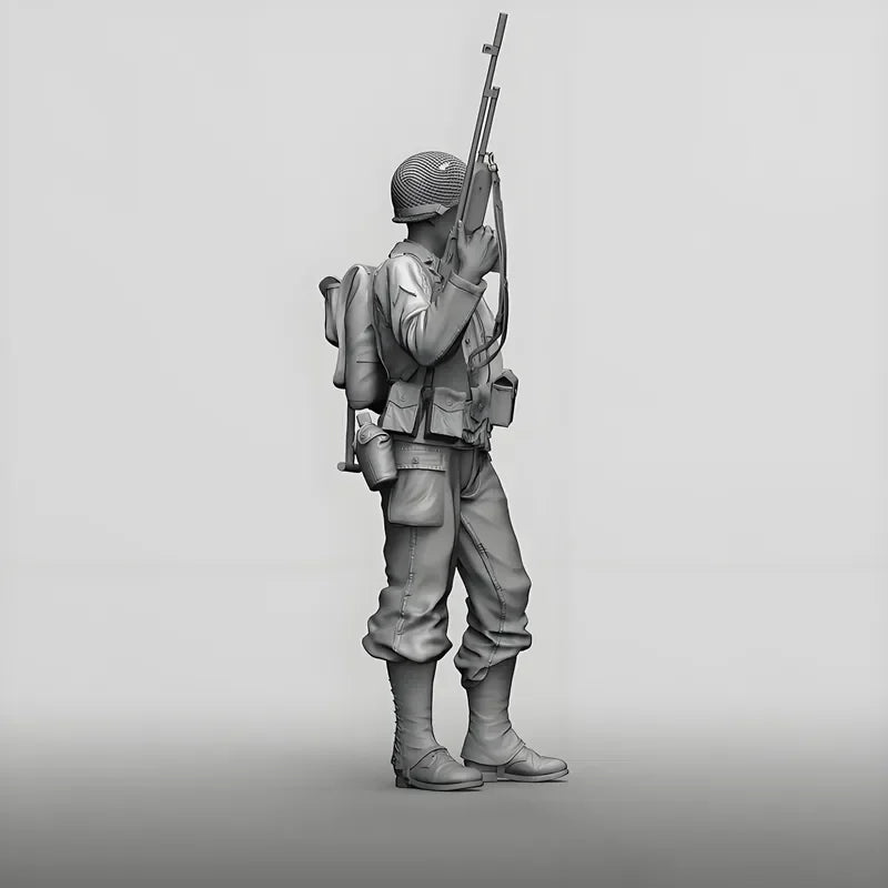 1/16 WWII Gunner Soldier, Resin Model Figure Kit, Unassembled and Unpainted